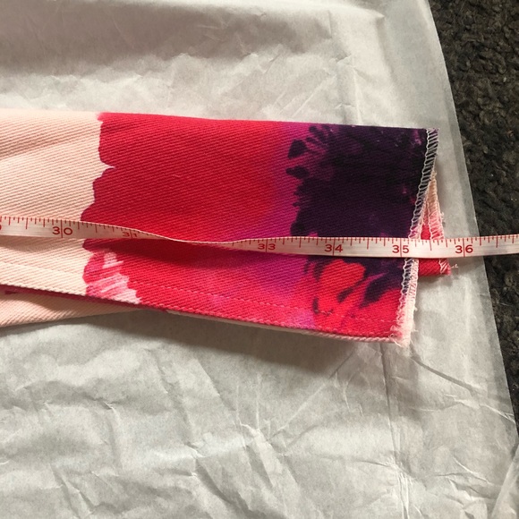 NWT Celine Pink Floral Stretch Denim Trousers 10 - Picture 10 of 15